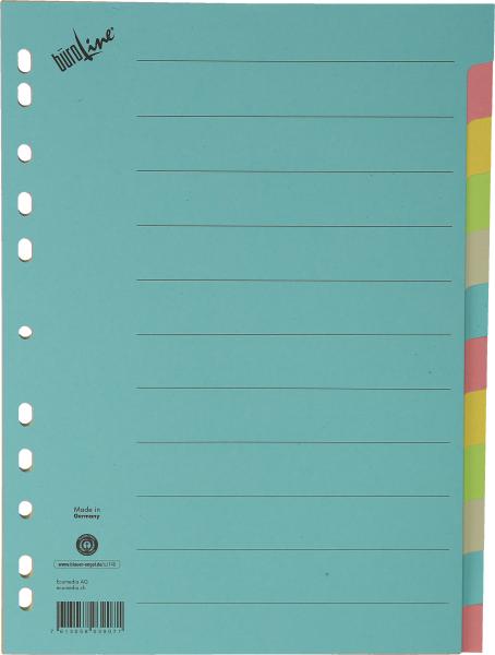 BÜroline kartonregister a4 40582 bunt 12-teilig - Bueroline-40582-7613058039071