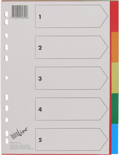 BÜroline register pp a4 40980 bunt 5-teilig - Bueroline-40980-7612532058256