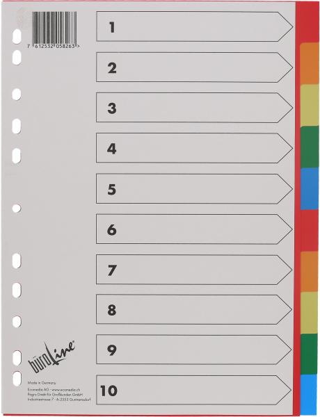 BÜroline register pp a4 40983 bunt 10-teilig - Bueroline-40983-7612532058263