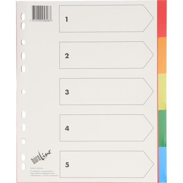 BÜroline register pp a4+ 40988 bunt 5-teilig - Bueroline-40988-7612532058287