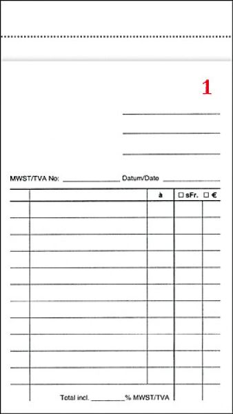 BÜroline kassablock 10×17cm 572042 numeriert 50x2 blatt - Bueroline-572042-7612532050342