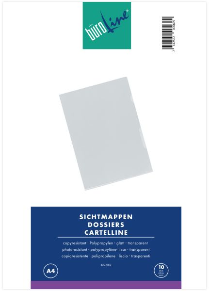 BÜroline sichtmappen a4 620060 transparent 10 stück - Bueroline-620060-7612532000699