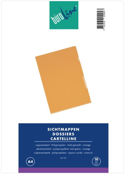 BÜroline sichtmappen pp a4 667307 orange, matt 10 stück - Bueroline-667307-7612532019943