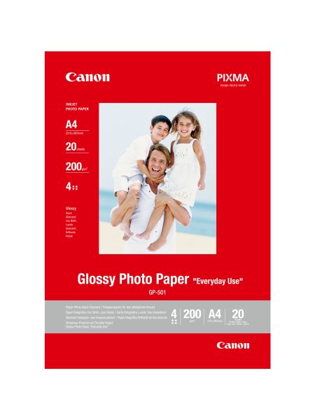Canon photo paper glossy a4 gp501a4 inkjet, 200g 20 blatt - Canon-gp501a4-4549292093537