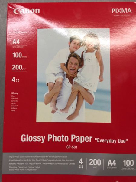 Canon glossy photo paper 200g a4 gp501a4 inkjet, everyday 100 blatt - Canon-gp501a4-4960999293929