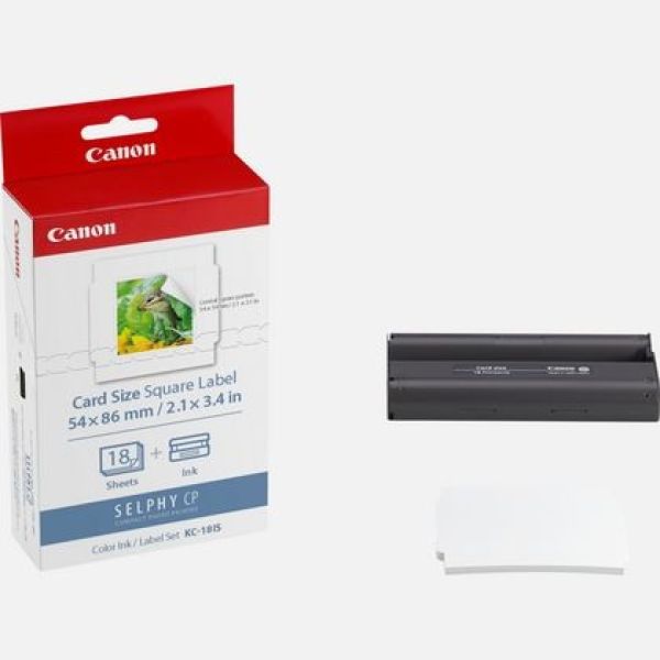 Canon farbtinte/kleberset 8,6x5,4cm kc18is cp 1200 (square) 18 blatt - Canon-kc18is-4960999922171