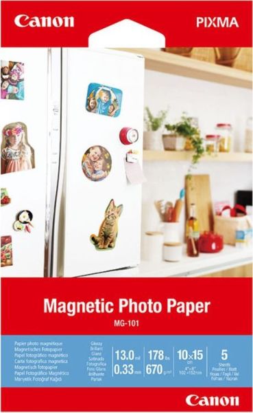 Canon magnetic photo paper 10x15cm mg-101 glossy 5 blatt - Canon-mg-101-4549292137583