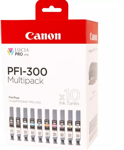 Canon multipack tinte 10 farben pfi-300mult ipf pro-300 10x14.4ml - Canon-pfi-300mult-8714574667355-02.jpg