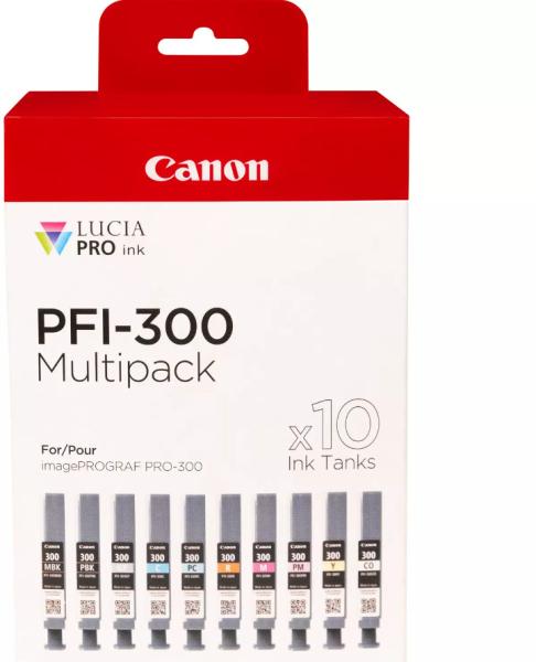 Canon multipack tinte 10 farben pfi-300mult ipf pro-300 10x14.4ml - Canon-pfi-300mult-8714574667355