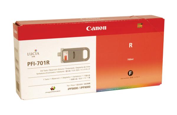 Canon tintenpatrone red pfi-701r ipf 8000/9000 700ml - Canon-pfi-701r-4960999631646