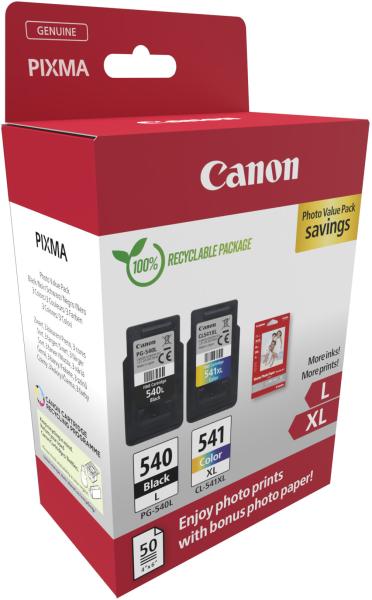 Canon photo value pack l/xl cmybk pgcl540/1 pixma mg2150 gp-501 50bl. - Canon-pgcl540-1-8714574679341-02.jpg