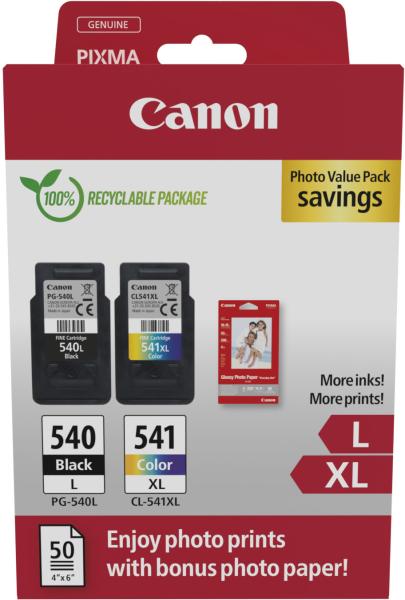 Canon photo value pack l/xl cmybk pgcl540/1 pixma mg2150 gp-501 50bl. - Canon-pgcl540-1-8714574679341