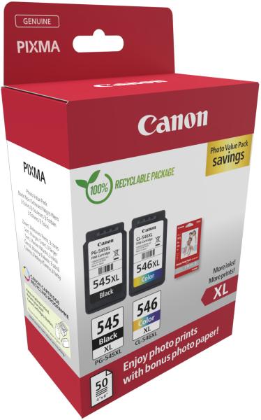 Canon photo valuepack xl schw./color pgcl545/6 pixma ip2850 gp-501 50bl. - Canon-pgcl545-6-8714574679983-02.jpg