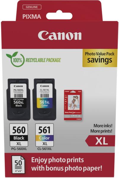 Canon photo value pack xl cmybk pgcl560/1 pixma ts5350 gp-501 50bl. - Canon-pgcl560-1-8714574679402