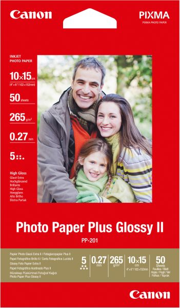 Canon photo paper plus 265g 10x15cm pp2014x6 inkjet glossy ii 50 blatt - Canon-pp2014x6-4960999484198