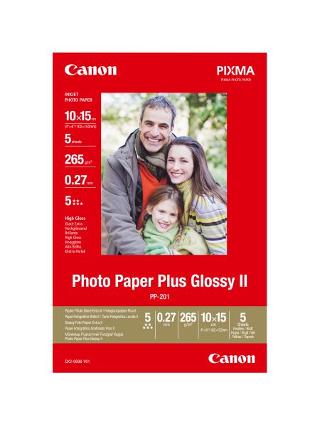 Canon photo paper glossy 10x15cm pp2014x6 inkjet, 265g 5 blatt - Canon-pp2014x6-4960999978215