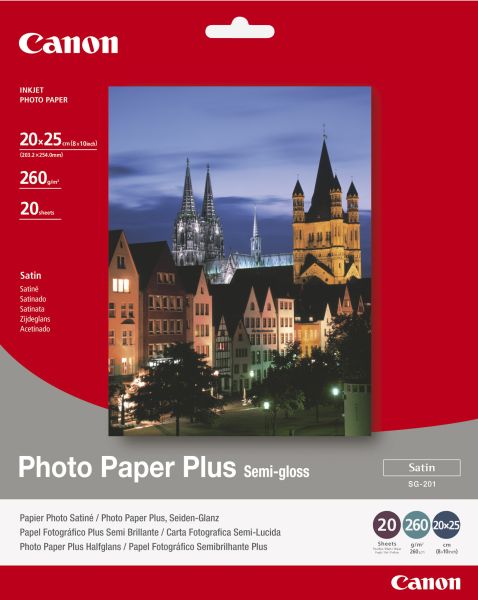Canon photo paper semi-gloss 20x25cm sg2018x10 pixma, 260g 20 blatt - Canon-sg2018x10-4960999405353