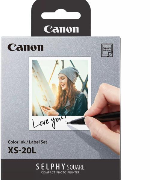 Canon farbtinte/kleberset 7,2x8,5cm xs-20l selphy square qx10 2x10 blatt - Canon-xs-20l-4549292158212-03.jpg