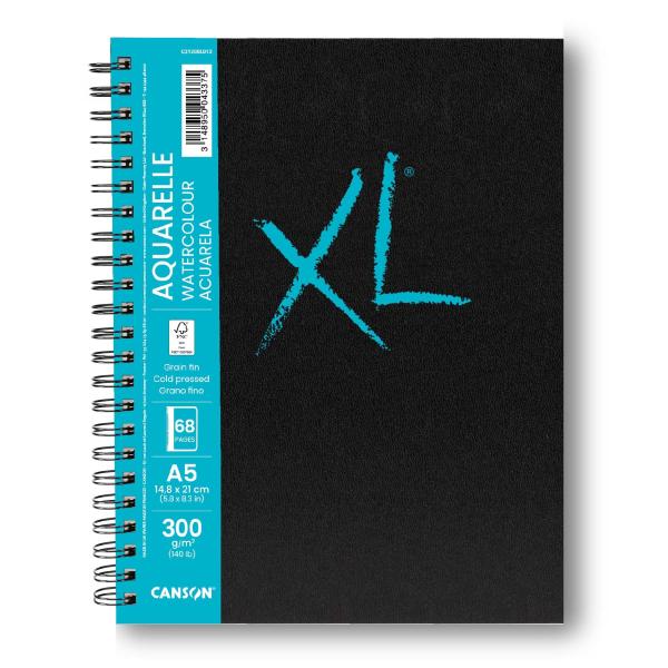 Canson xl aquarell book a5 31200l013 68 blatt, weiss, 300g - Canson-31200l013-3148950043375