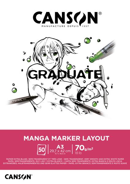 Canson graduate manga marker a3 31250p025 50 blatt, weiss, 70g - Canson-31250p025-3148950060921