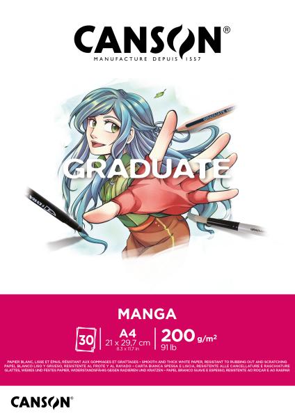 Canson graduate manga a4 31250p030 30 blatt, weiss, 200g - Canson-31250p030-3148950060778