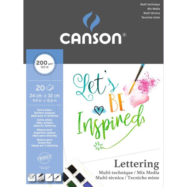 Canson letteringblock 24x32cm 400109829 20 blatt, natural white, 200g - Canson-400109829-3148950137838