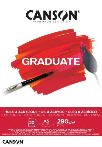 Canson graduate Öl und acryl a5 400110379 20 blatt, weiss, 290g - Canson-400110379-3148950020420