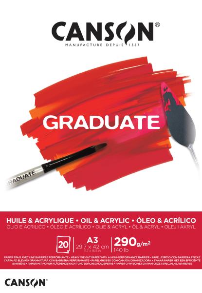 Canson graduate Öl und acryl a3 400110381 20 blatt, weiss, 290g - Canson-400110381-3148950021250