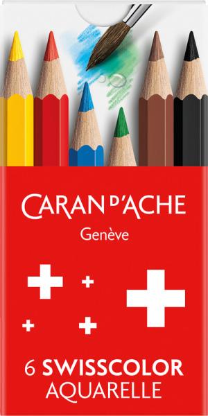 Caran d'ache farbstifte swisscolor mini 1286.806 assortiert 6 stück - Caran-dache-1286806-7630002356572