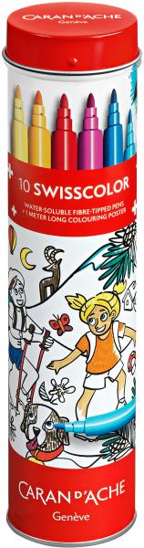 Caran d'ache fasermaler swisscolor 285.31 mit malposter 10 stück - Caran-dache-28531-7630002355360