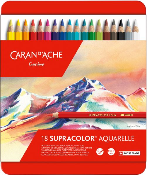 Caran d'ache farbstifte supracolor 3,8mm 3888.318 ass. in metallsch. 18 stück - Caran-dache-3888318-7610186043185