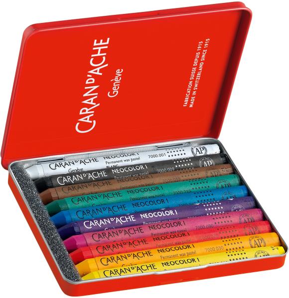 Caran d'ache wachsmalkreide neocolor 1 7000.310 10 farben metallbox - Caran-dache-7000.310-7610186223105-03.jpg