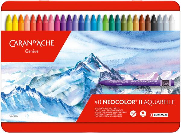 Caran d'ache wachsmalkreide neocolor ii 7500.340 40 farben ass. metallbox - Caran-dache-7500340-7610186243400