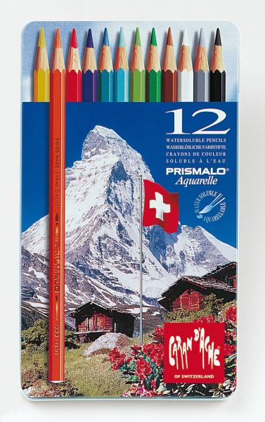 Caran d'ache farbstifte prismalo 3mm 999.312 ass. in metallsch. 12 stück - Caran-dache-999312-7610186013126