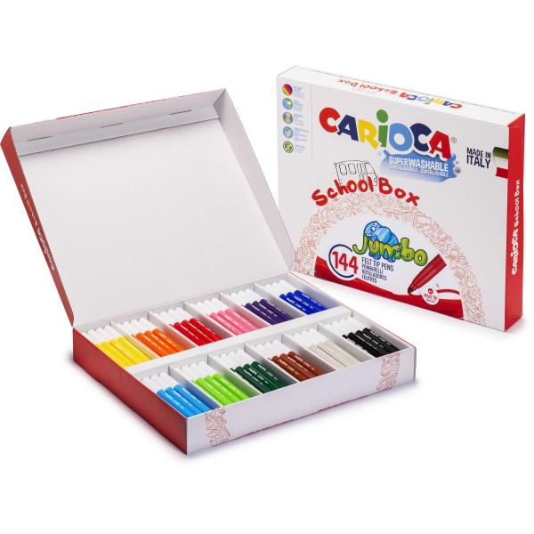 Carioca fasermaler jumbo 003521 school box, 144 stück - Carioca-003521-8003511438265