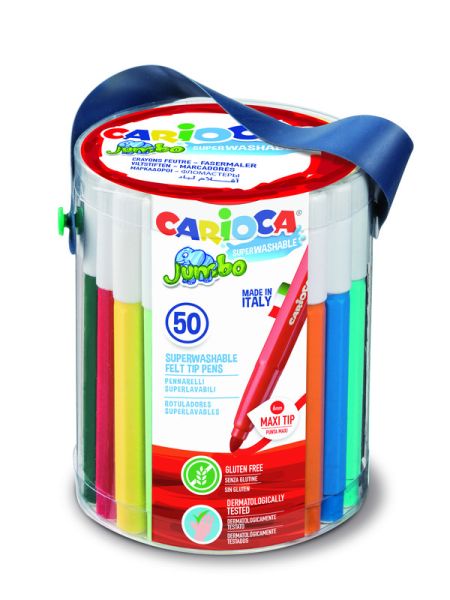 Carioca fasermaler jumbo 3613 ass. 50 stück - Carioca-3613-8003511423124