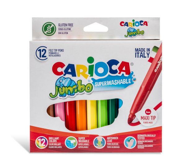 Carioca fasermaler jumbo box 6mm 40569 12 stück - Carioca-40569-8003511405694