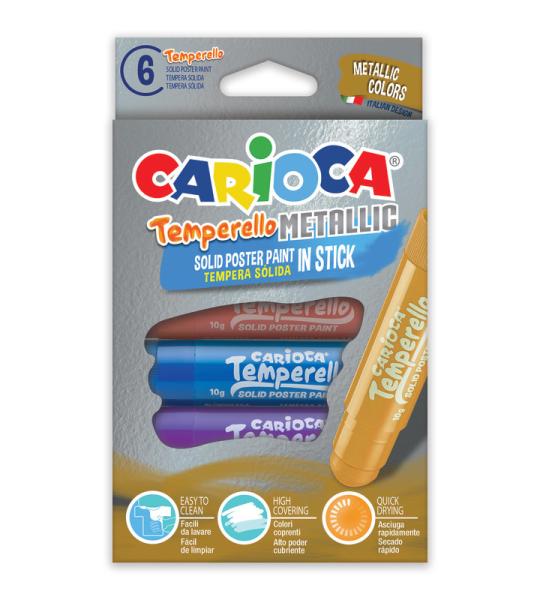Carioca posterfarbe temperello met. 42674 6 stück ass. - Carioca-42674-8003511426743