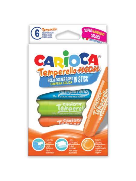 Carioca posterfarbe temperello neon 42675 6 stück ass. - Carioca-42675-8003511426750