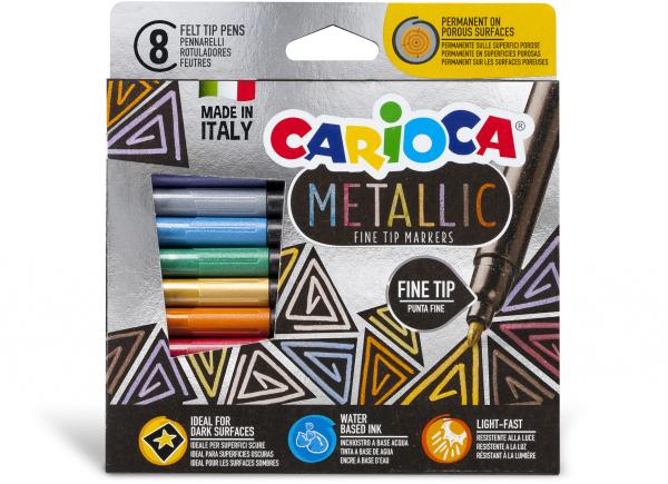 Carioca fasermaler fein 43162 metallic e-8 - Carioca-43162-8003511431624