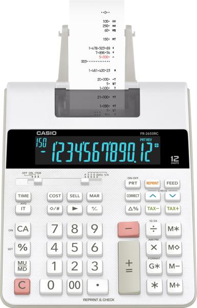 Casio tischrechner druckend fr-2650rc 12-stellig grau - Casio-fr2650rc-4549526601941