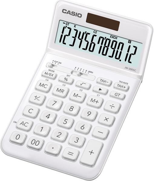 Casio tischrechner jw-200sc-we weiss - Casio-jw-200sc-we-4549526700255
