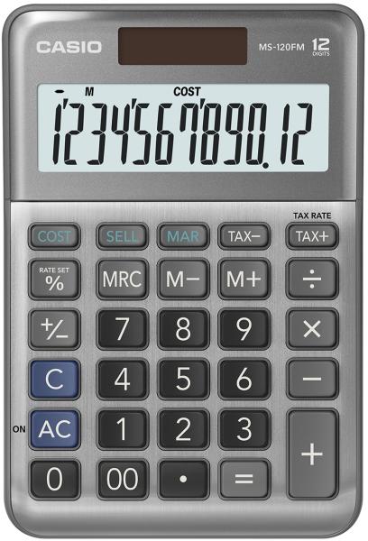 Casio tischrechner ms-120fm grau - Casio-ms-120fm-4549526615436