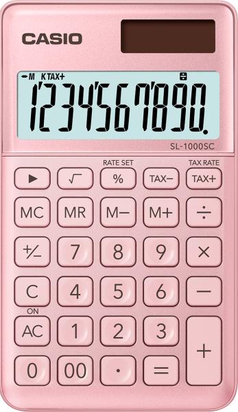Casio taschenrechner bic sl-1000sc-pk 10-stellig pink - Casio-sl-1000sc-pk-4549526612602