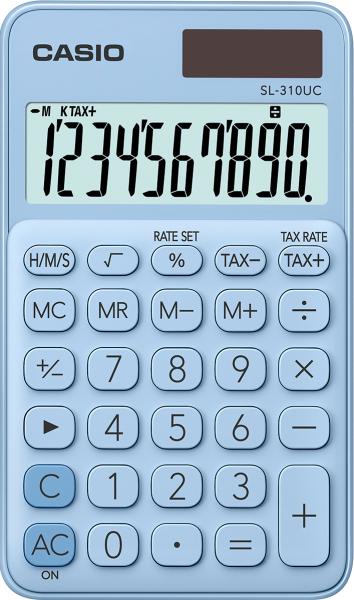 Casio taschenrechner sl-310uc-lb 10-stellig hellblau - Casio-sl-310uc-lb-4549526612848