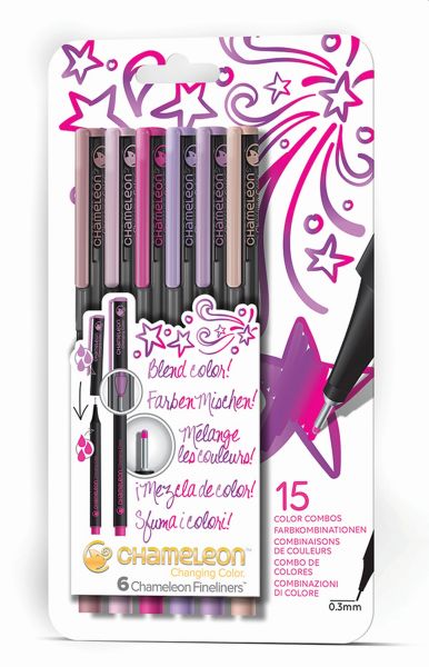 Chameleon fineliner set 0.3mm fl0603 6 farben floral - Chameleon-fl0603-0812751023081