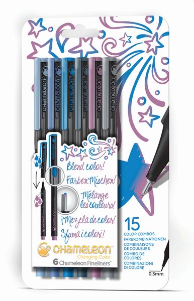 Chameleon fineliner set 0.3mm fl0604 6 farben cool - Chameleon-fl0604-0812751023098
