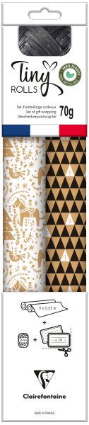Clairefontaine tiny rolls set weiss/schw. 223888c 5x0.35m inkl. band - Clairefontaine-223888c-3329682238882
