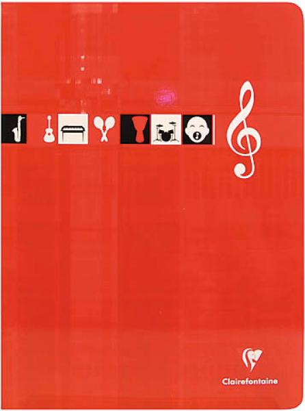 Clairefontaine musikheft 17x22cm 3798 5mm, kariert 28 blatt - Clairefontaine-3798-3329680379808