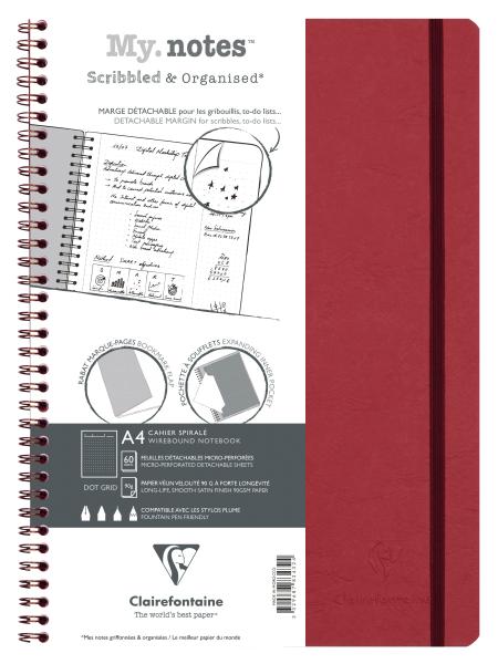 Clairefontaine age bag my.notes a4 783432c spiralbuch dot rot 60 bl - Clairefontaine-783432c-3329687834324